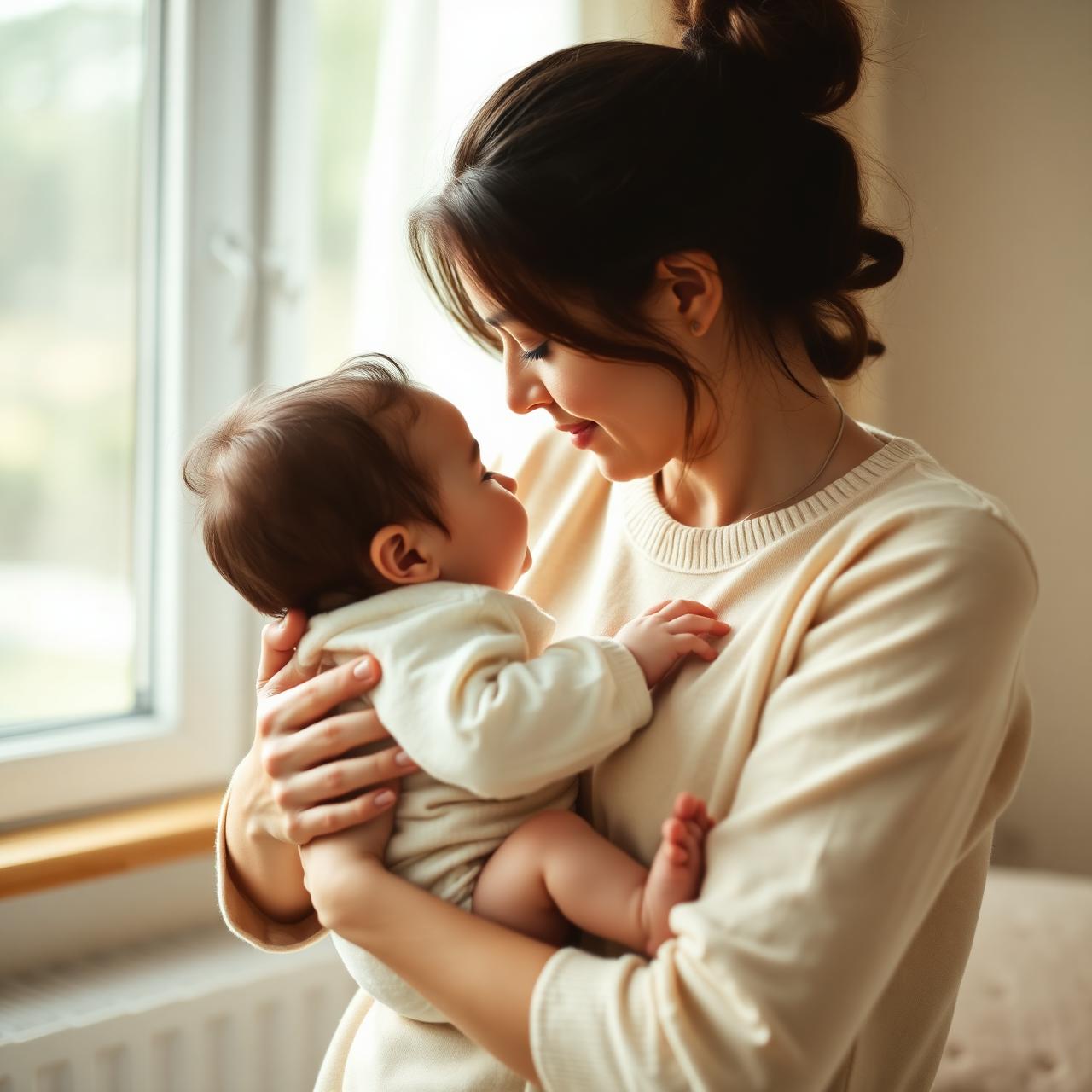 Megan with her baby